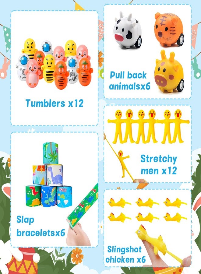 GOAUS Prefilled Easter Eggs with Toys 240 Pcs, 120 Eggs Truly Filled with 120 Small Toys, Pre-filled Easter Egg Hunt Stuffed Party Favors Basket Stuffers Prizes for Kids - Image 2